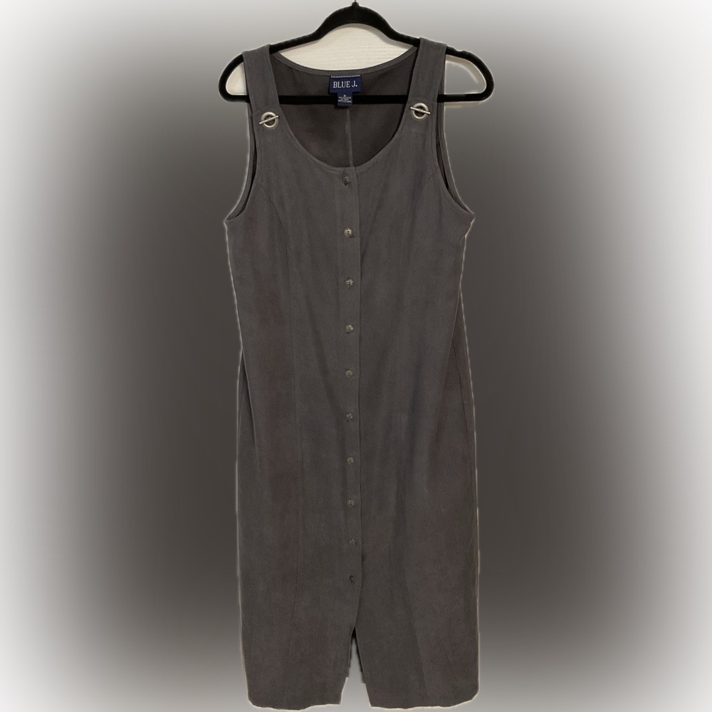 Vintage Blue J Women’s Gray Suede Botton Down Dress